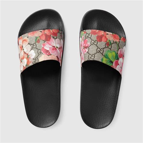 gucci flip flops floral|gucci thongs flip flop.